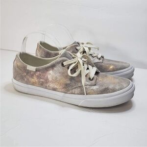 Vans metallic silver and gold shimmer lace up sneakers